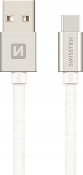 Kabel USB Swissten USB-A - USB-C 0.2 m Srebrny (71521103)