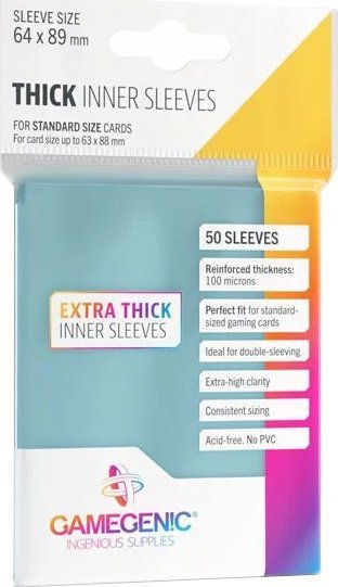 Gamegenic Thick Inner Sleeves Clear 64x89 mm 50 szt.