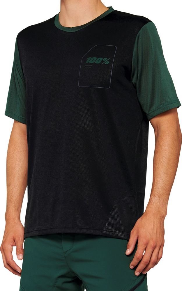 100% Koszulka męska 100% RIDECAMP Jersey krótki rękaw black forest green roz. M (NEW 2022)