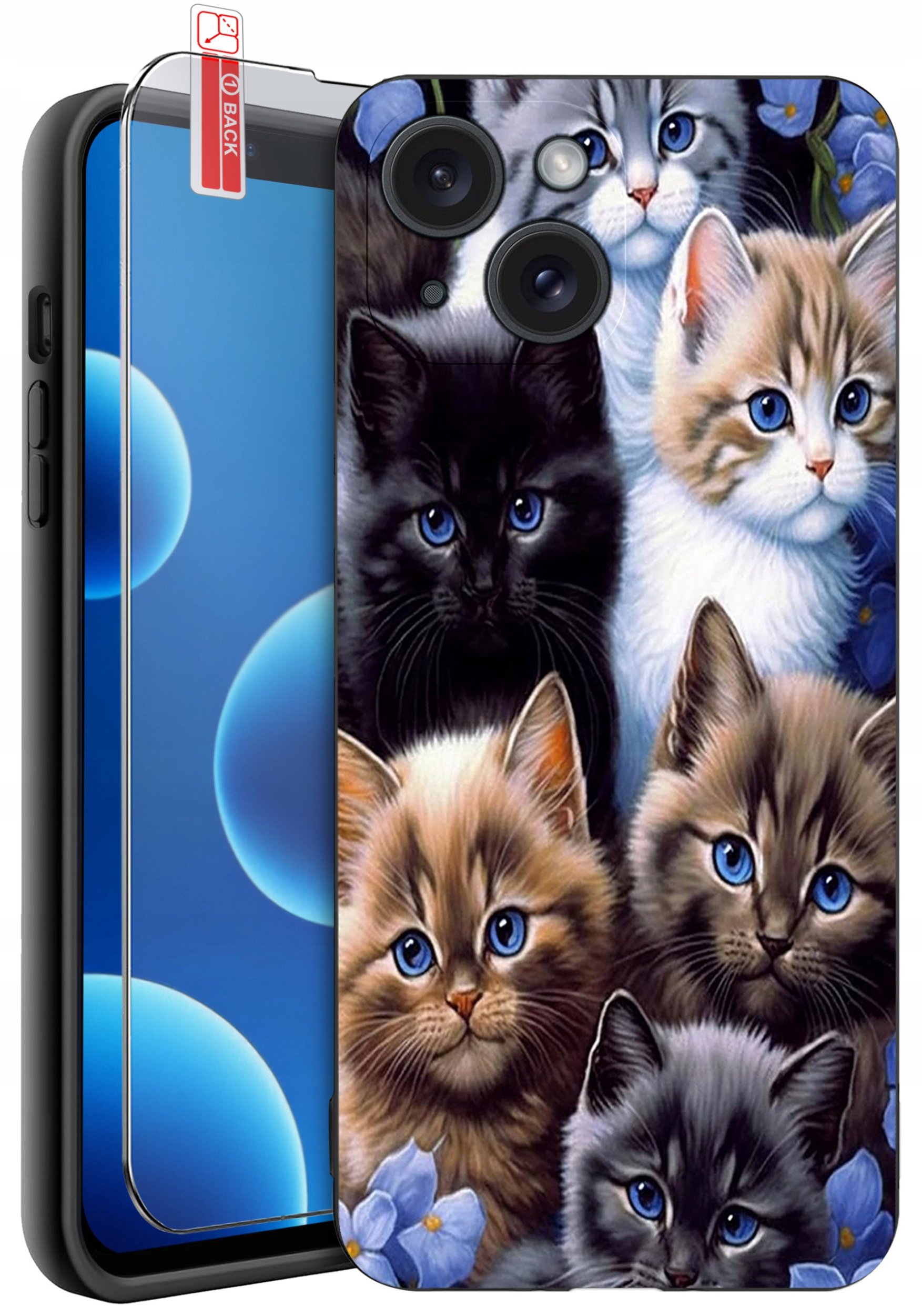 ETUI do iPhone 13 | 14 | WZORY | SILIKONOWE MATT CASE + SZKŁO 9H