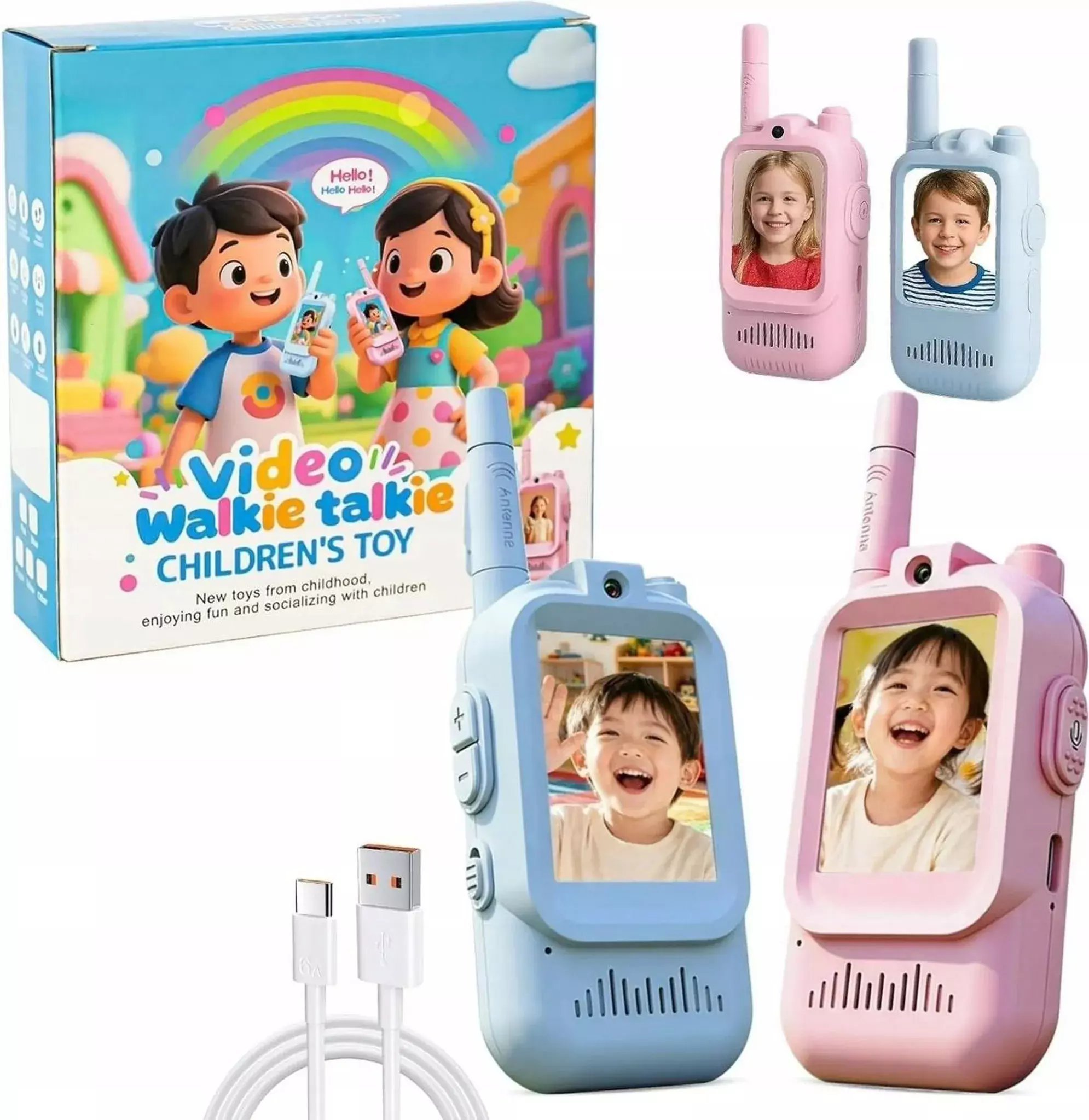 Zestaw 2 Radiotelefon Krótkofalówka Walkie Talkie Obraz Video Lcd Xrec / Dj05