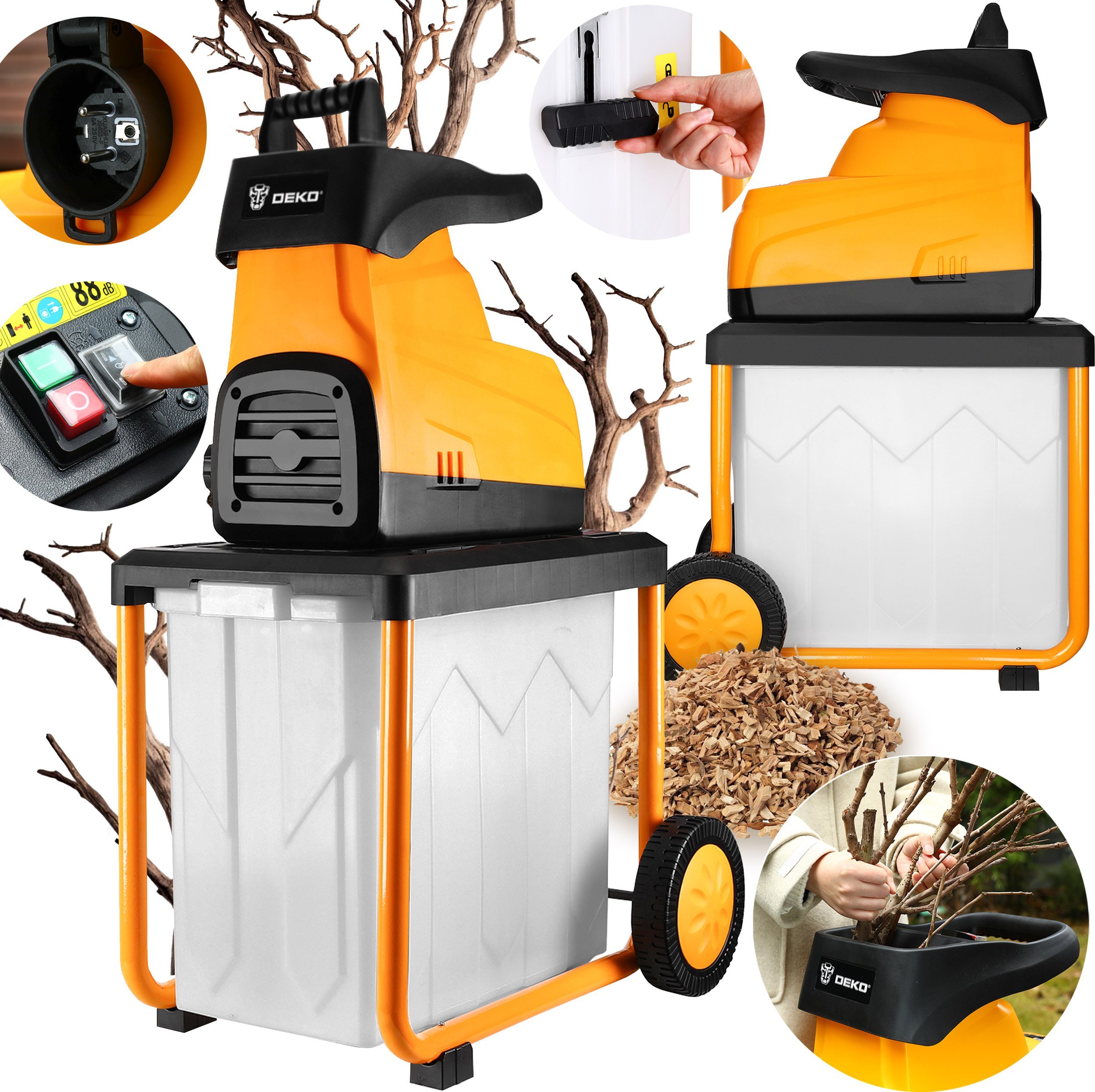 Deko DEKO DKSH45A28 Rozdrabniacz do gałęzi 2800W