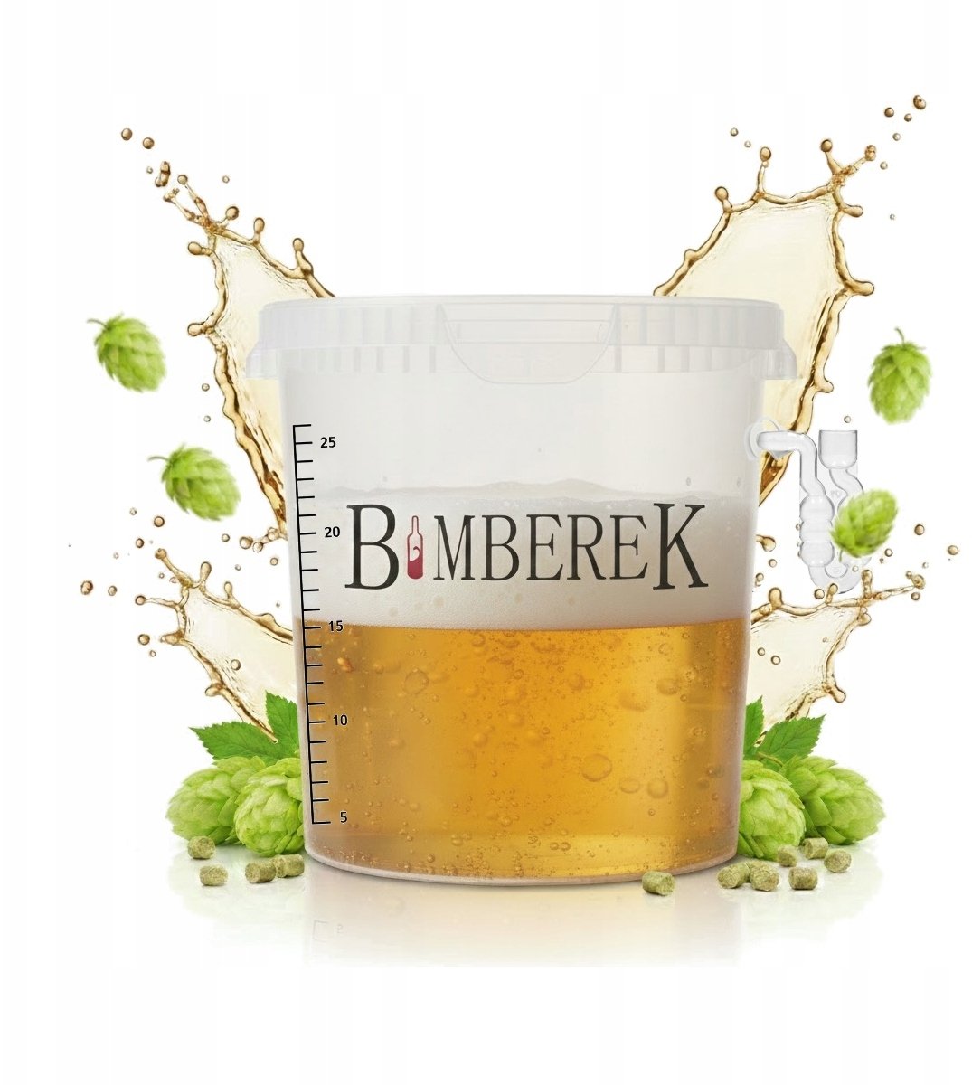 Bimberek Pojemnik fermentacyjny 33L Z BOCZNĄ RURKĄ Gąsior do wina piwa