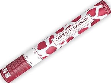 Party Deco Tuba strzelająca konfetti, płatki róż, bordowe, 40 cm uniwersalny