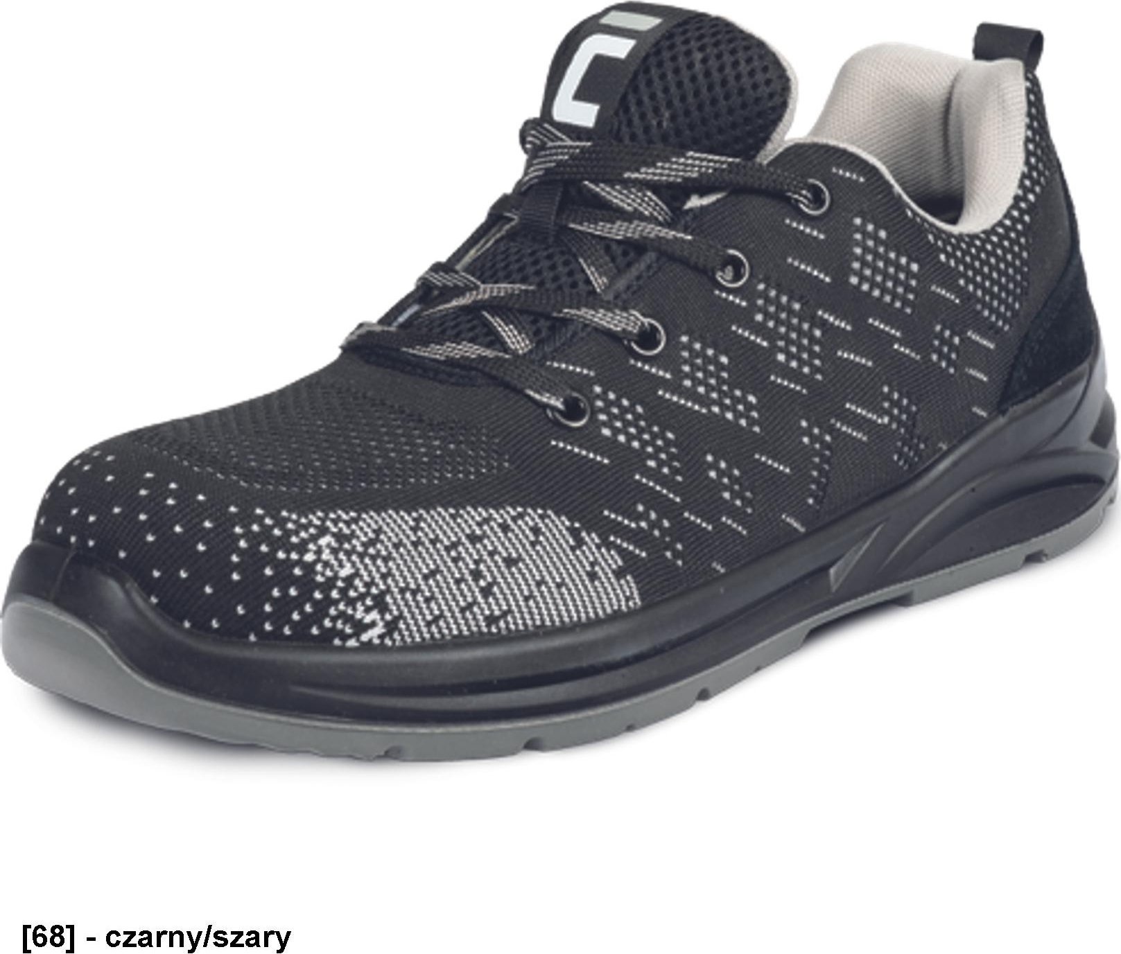 CERVA GERA O1 SR - Lekkie półbuty zawodowe przewiewna tekstylna cholewka antystatyczna wkładka podeszwa antypoślizgowa odporna na olej i paliwa 47
