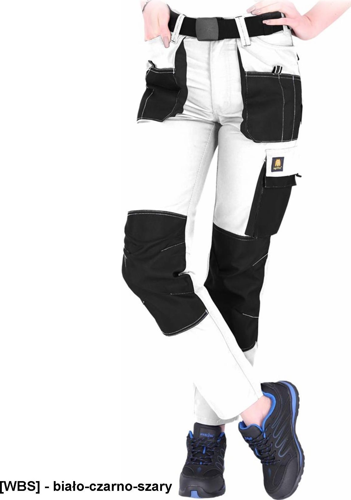 R.E.I.S. OX-FIO-T - Spodnie ochronne do pasa FIO, damskie - biało-czarno-szary 44