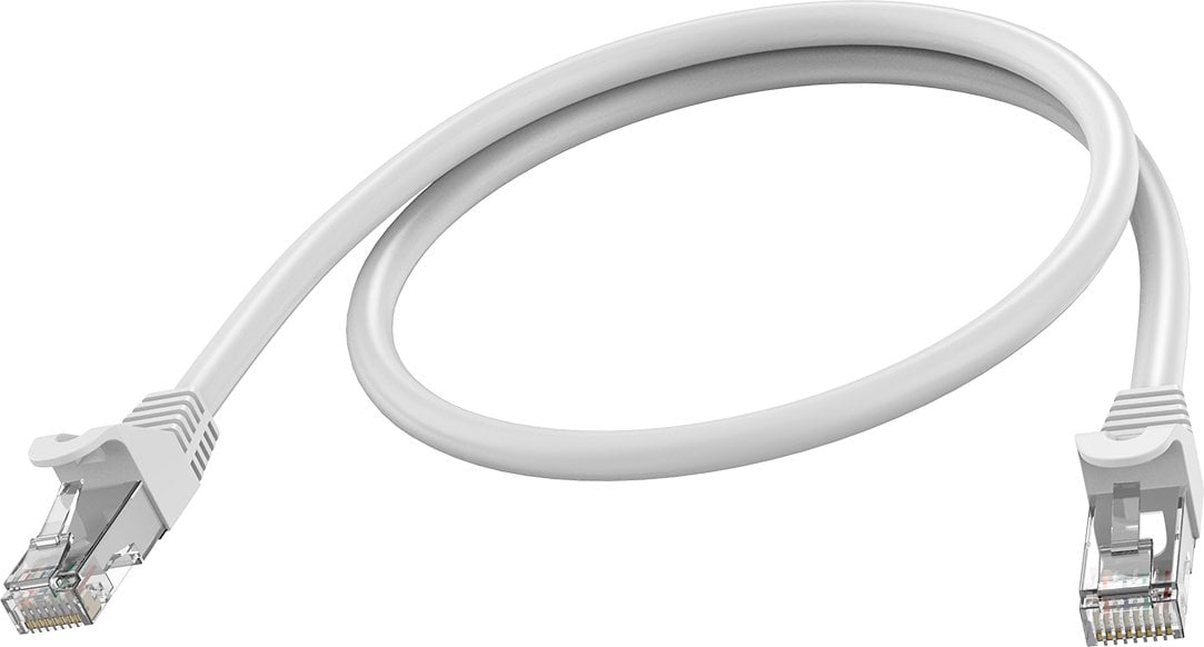 RJ45 (m) zu RJ45 (m) - STP geschirmtes Twisted-Pair - CAT 6a - 10 Gbps - 24 AWG - mit Knickschutz - 50 cm - weiss