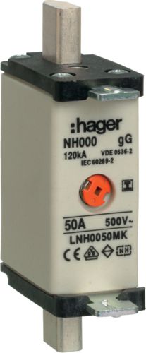 Hager Wkładka bezpiecznikowa NH000 50A gG 500V WT-000 (LNH0050MK)