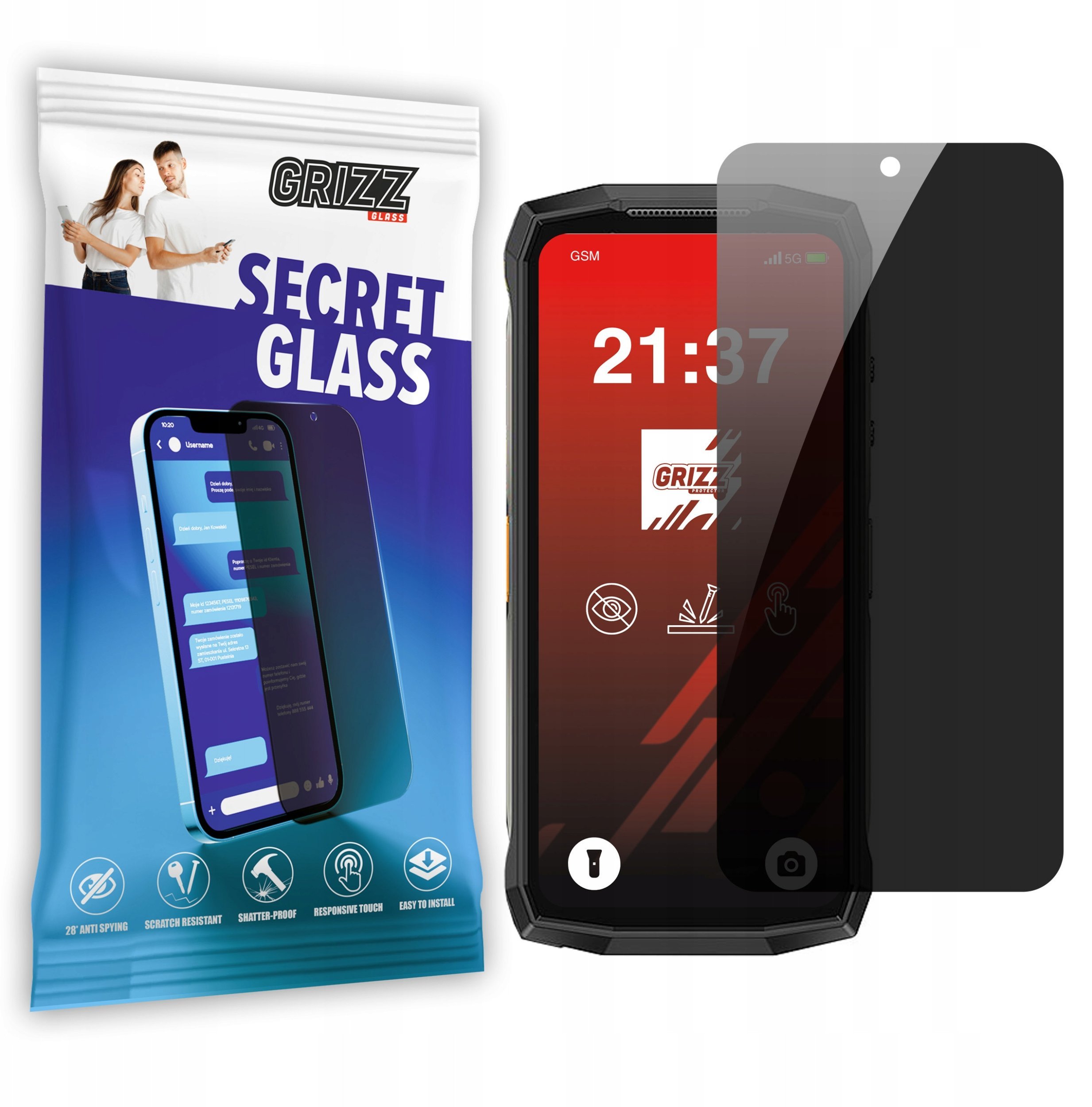 Szkło prywatyzujące GrizzGlass SecretGlass do Ulefone Armor Mini 20