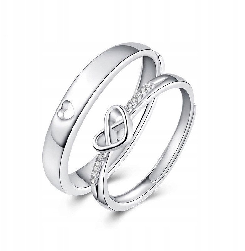 Srebrne OBRĄCZKI ŚLUBNE STAL PARA Regulowane r.UNI