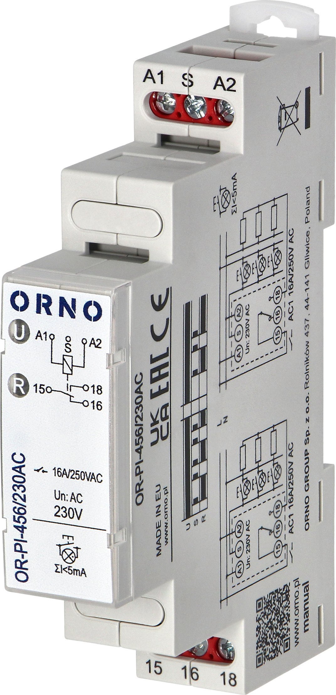 Orno Przekaźnik instalacyjny bistabilny 230 VAC , 16A