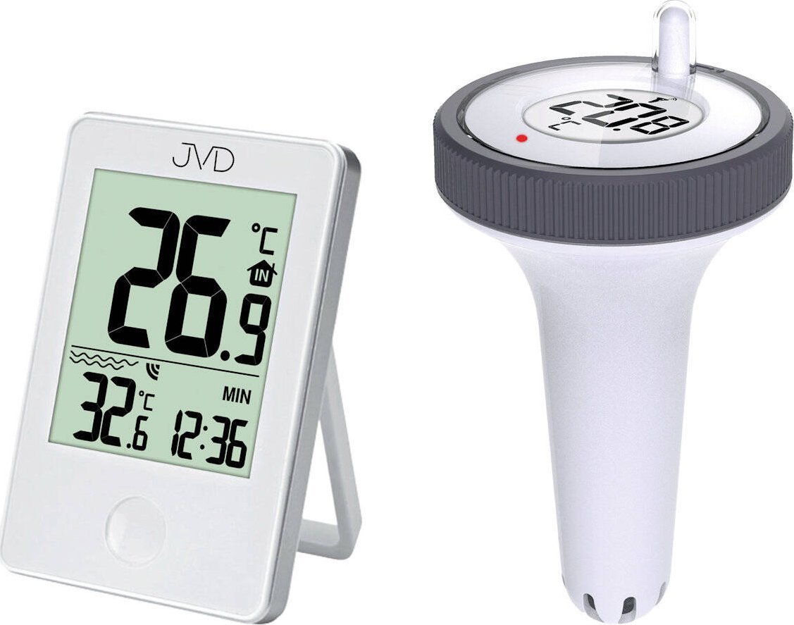 Termometr basenowy JVD T3351.1 sonda zegar .