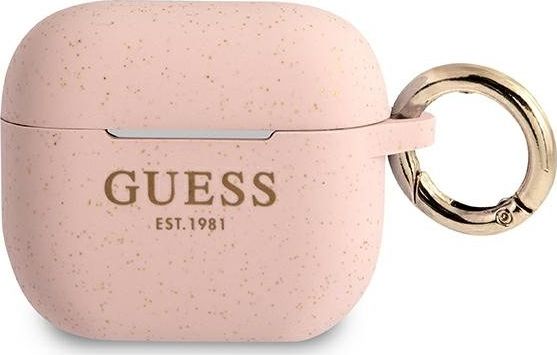 Guess Etui ochronne GUA3SGGEP Silicone Glitter do AirPods 3 różowe