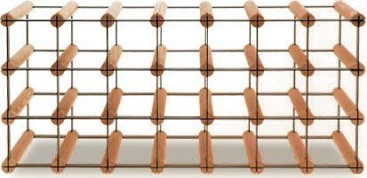 Wamar-Sosenka Regał na wino Stojak na 21 Butelek Szklanych/ PET RW-8/ 7x3 Brązowy Metal + Drewno RW-8-7x3-21_O_BR