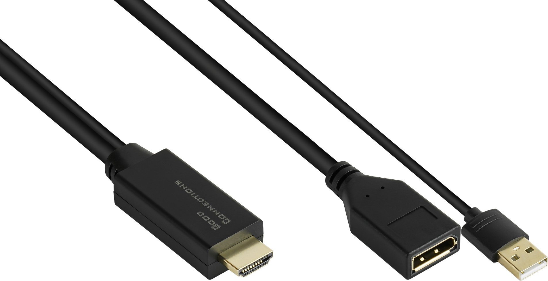Adapter AV Alcasa Alcasa HDMI-AD22 adapter kablowy 0,3 m HDMI Typu A (Standard) DisplayPort Czarny