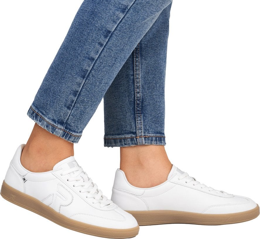 Skórzane półbuty trampki damskie białe Rieker W2200 40