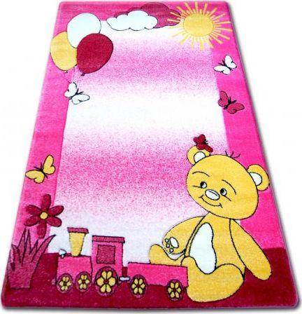 Dywany Łuszczów Dywan dziecięcy HAPPY C210 różowy Miś, 240x330 cm