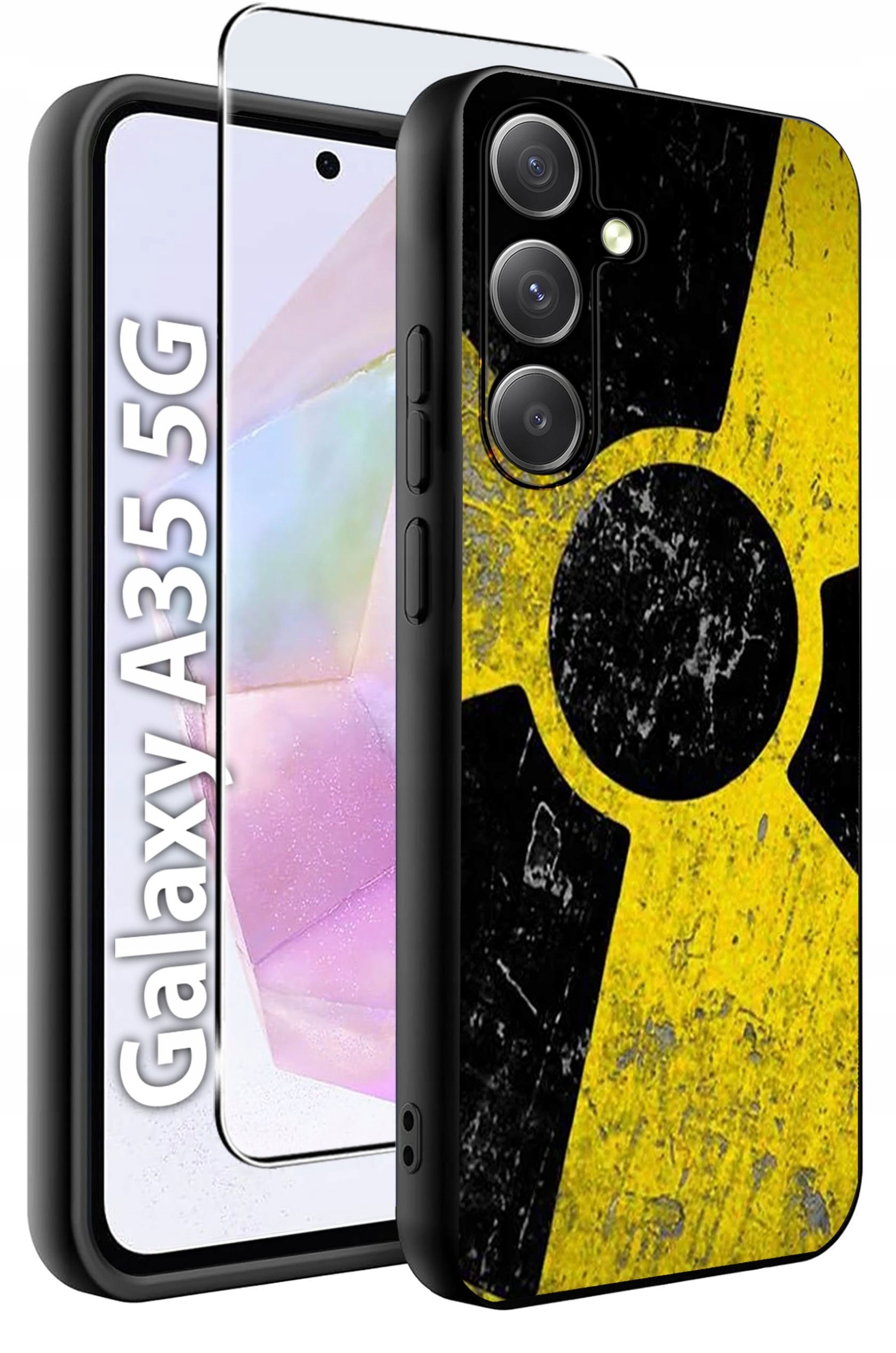 ETUI do Samsung A35 5G WZORY | SILIKONOWE MATT CASE + SZKŁO HARTOWANE 9H