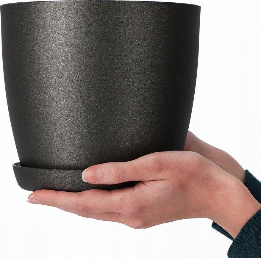 Kadax Doniczka Osłonka Na Kwiaty Podstawka Grafit 12cm