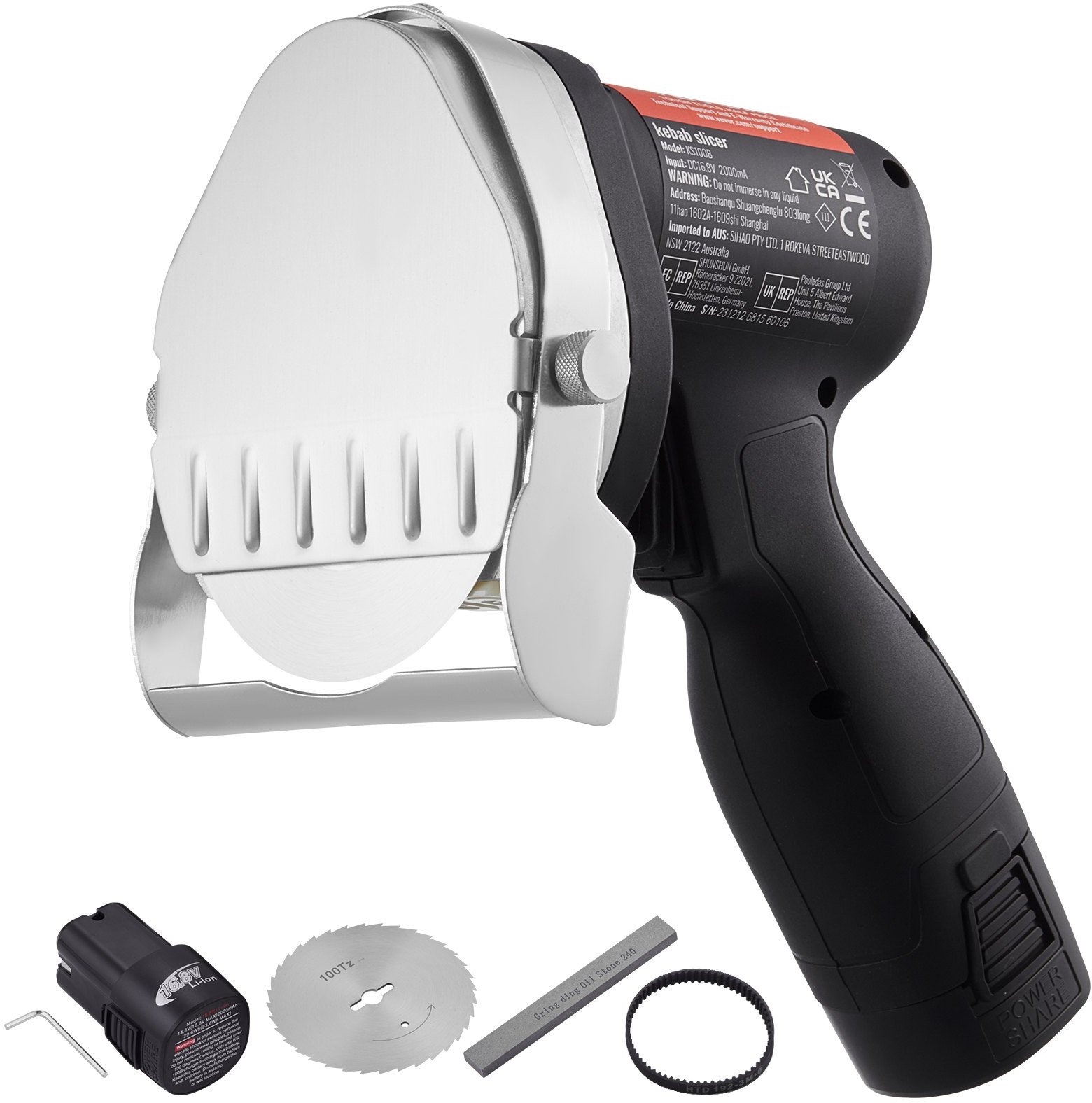 OSTRZE NÓŻ DO KEBABA GYROSA ELEKTRYCZNY 80 W BEZPRZEWODOWY