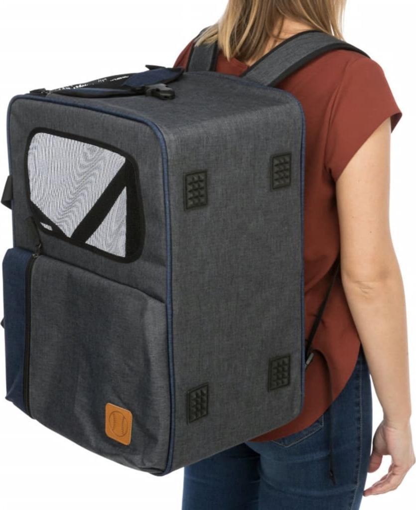 Trixie TRIXIE Plecak i transporter dla zwierząt Tara, 2-w-1, szaro-niebieski