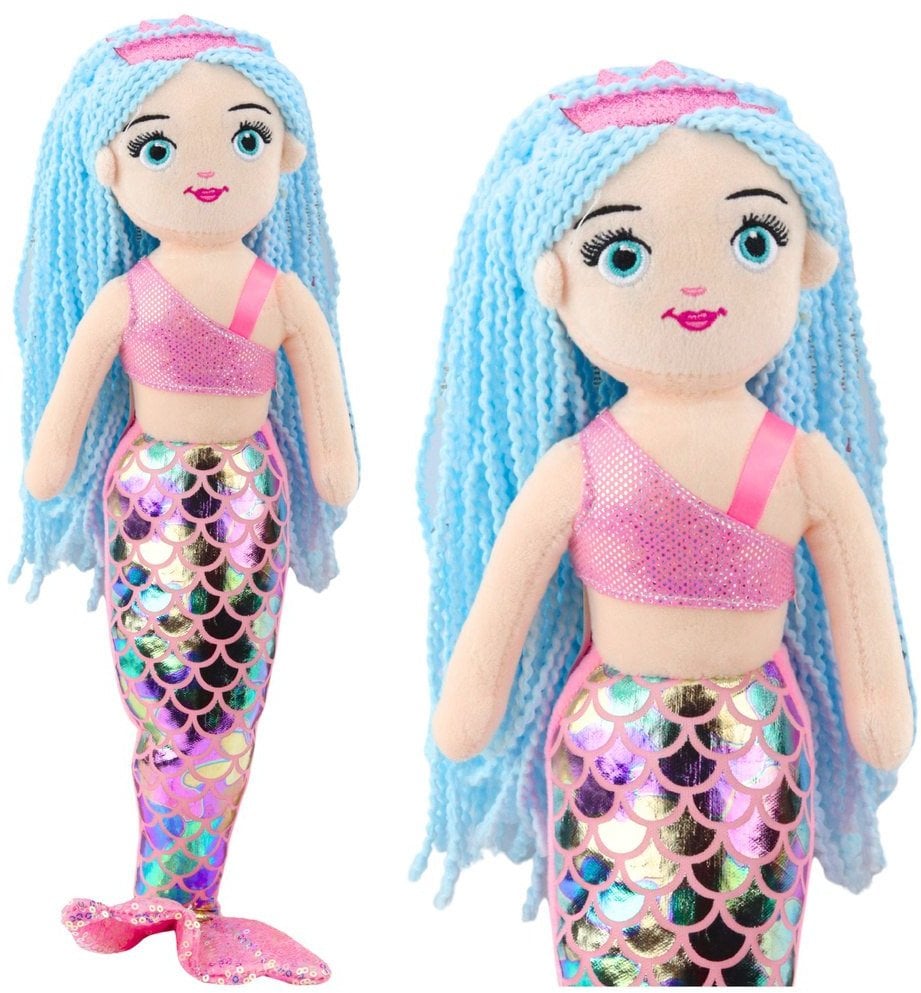 Pluszowa Syrenka Przytulanka Holograficzny Ogon Różowo-Niebieska 48cm LEAN Toys