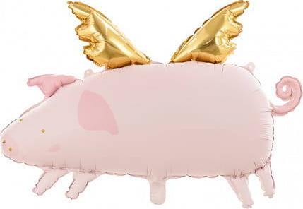 PartyDeco Balon foliowy Świnka, 72x46cm one size
