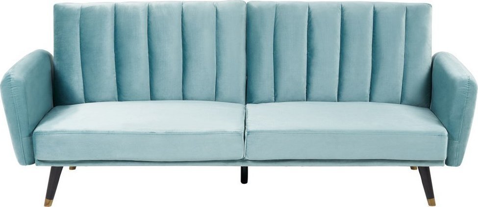 Beliani Sofa rozkładana welurowa jasnoniebieska VIMMERBY