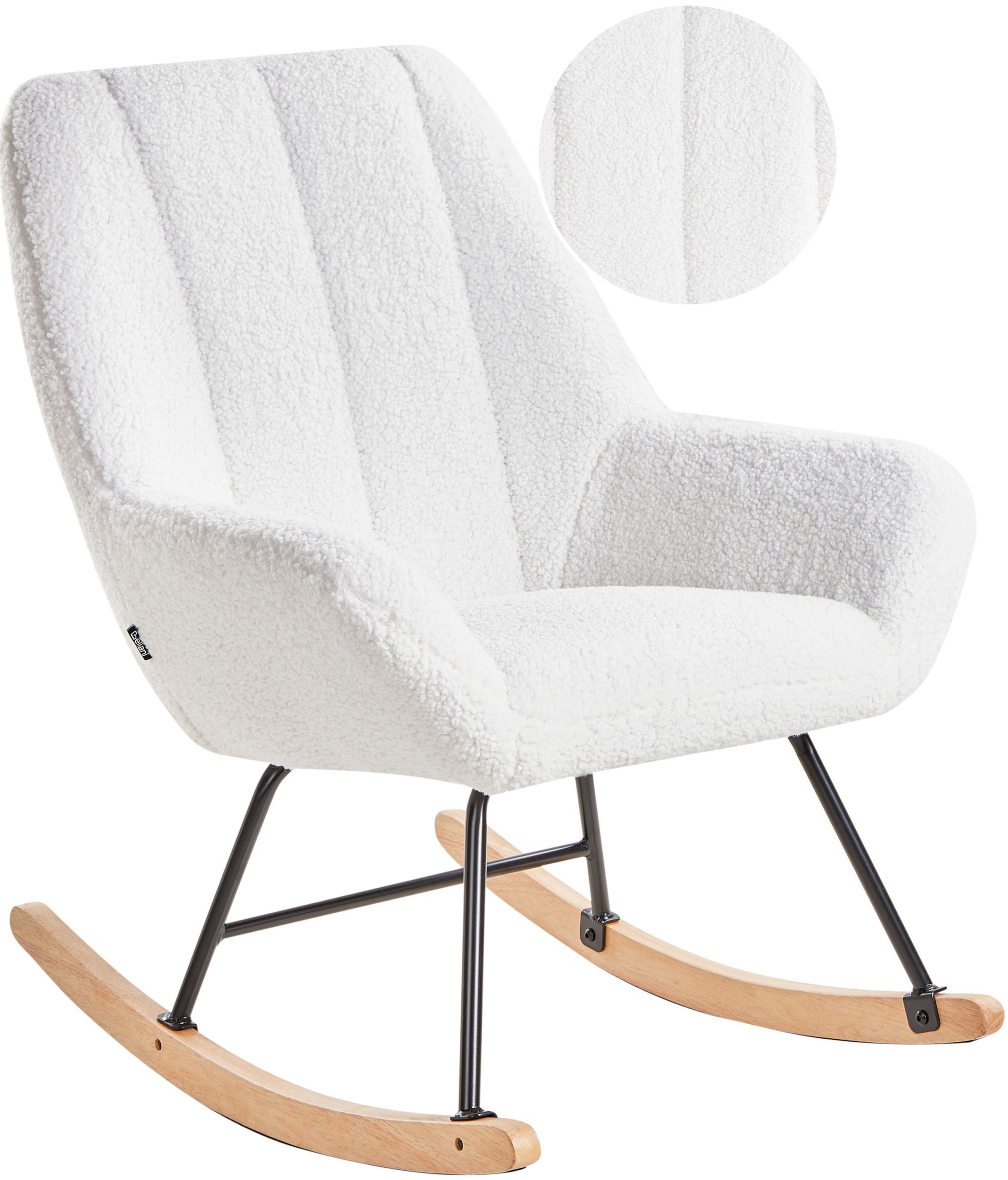 Fotel bujany KINNO Boucle Złamana biel