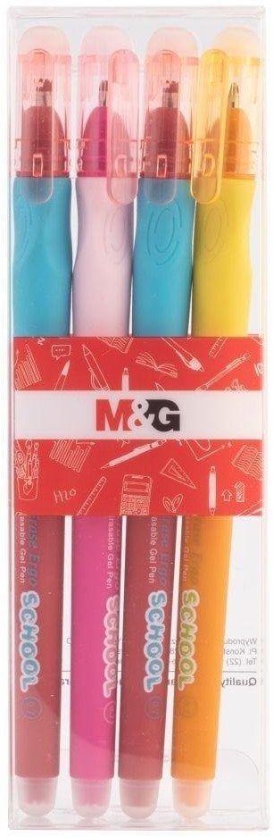 MG Długopis wymazyw. 0.7mm Ergo Girl nieb 4szt M&G