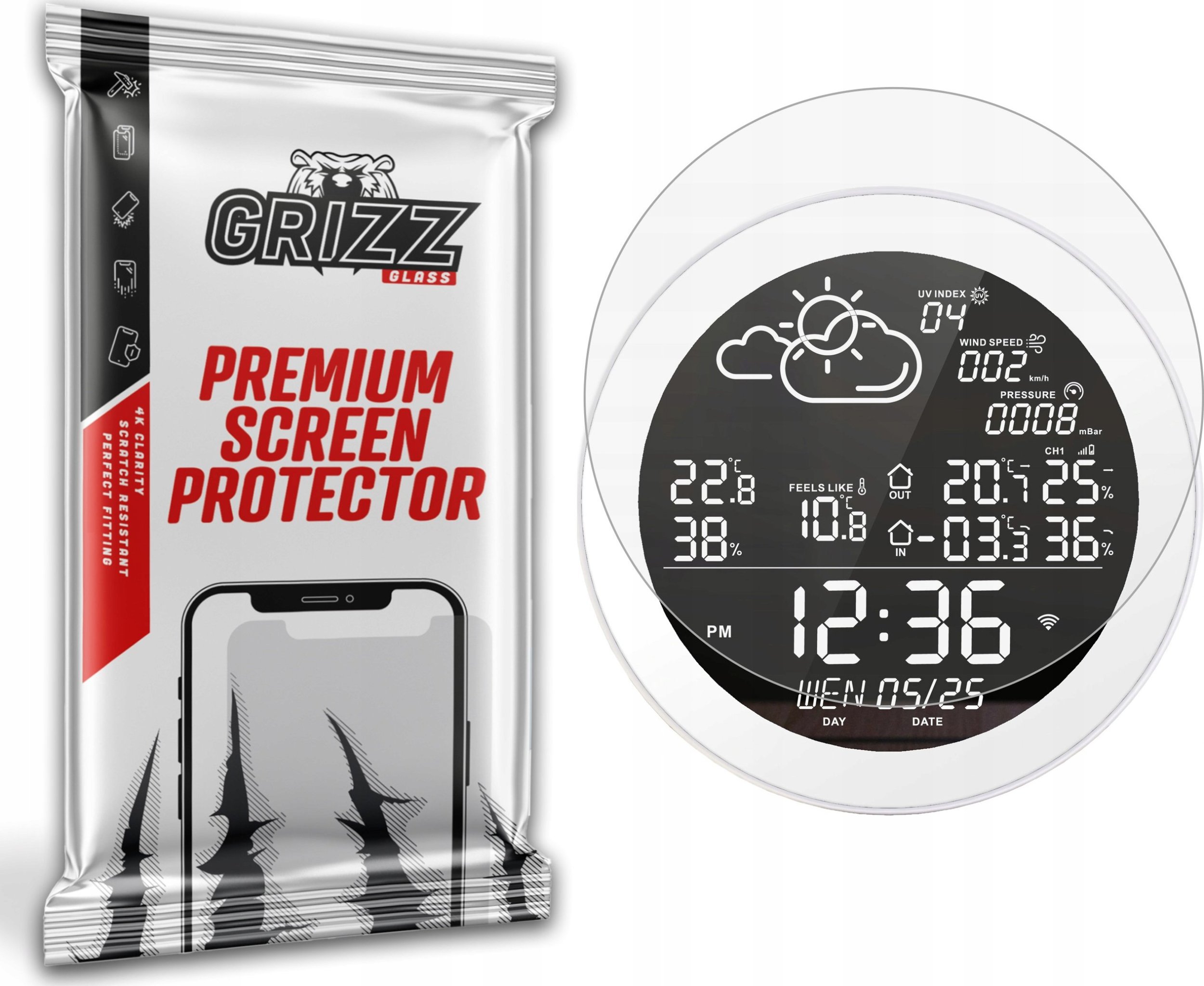 GrizzGlass Folia matowa GrizzGlass PaperScreen do stacji pogodowej SETTI+ SMS603