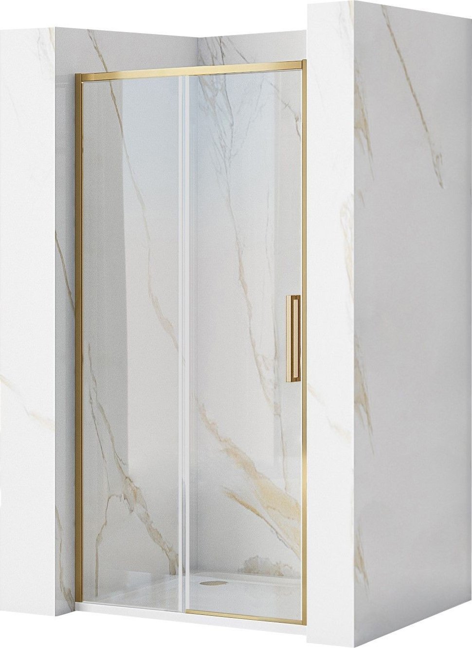 Rea Drzwi Prysznicowe Przesuwne REA Rapid Slide 100 Złote Szczotkowane