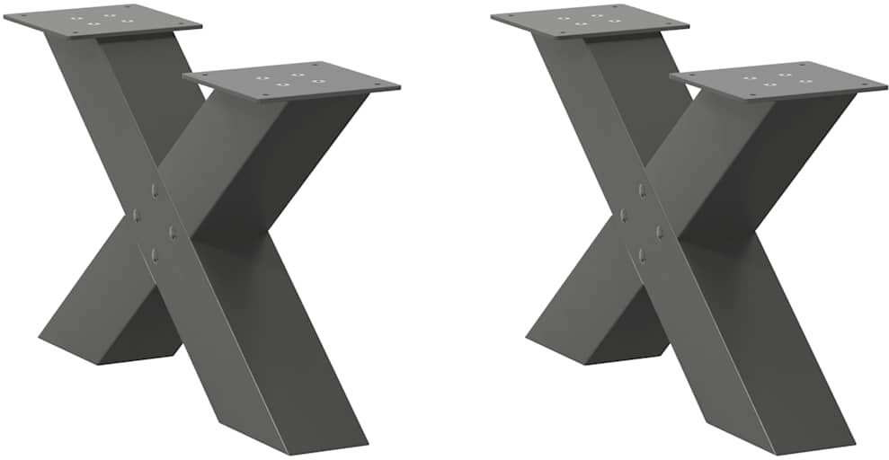Nogi do stolika kawowego w kształcie litery X 2 szt. Antracyt 60x(30-31) cm Stal