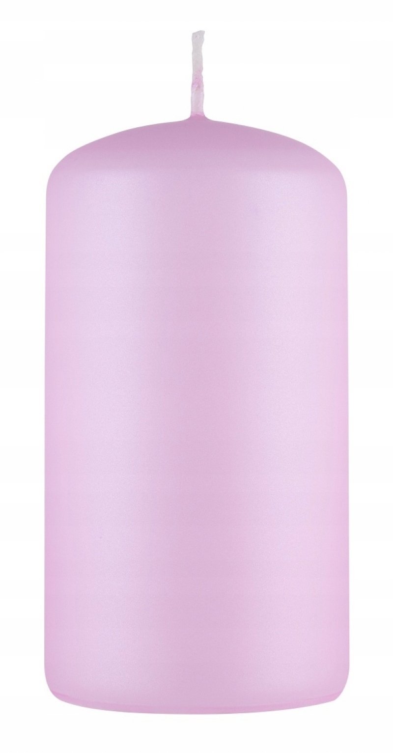 Donau Home Świeca słupek Standard lakier, 60x115mm, matowy różowy perłowy
