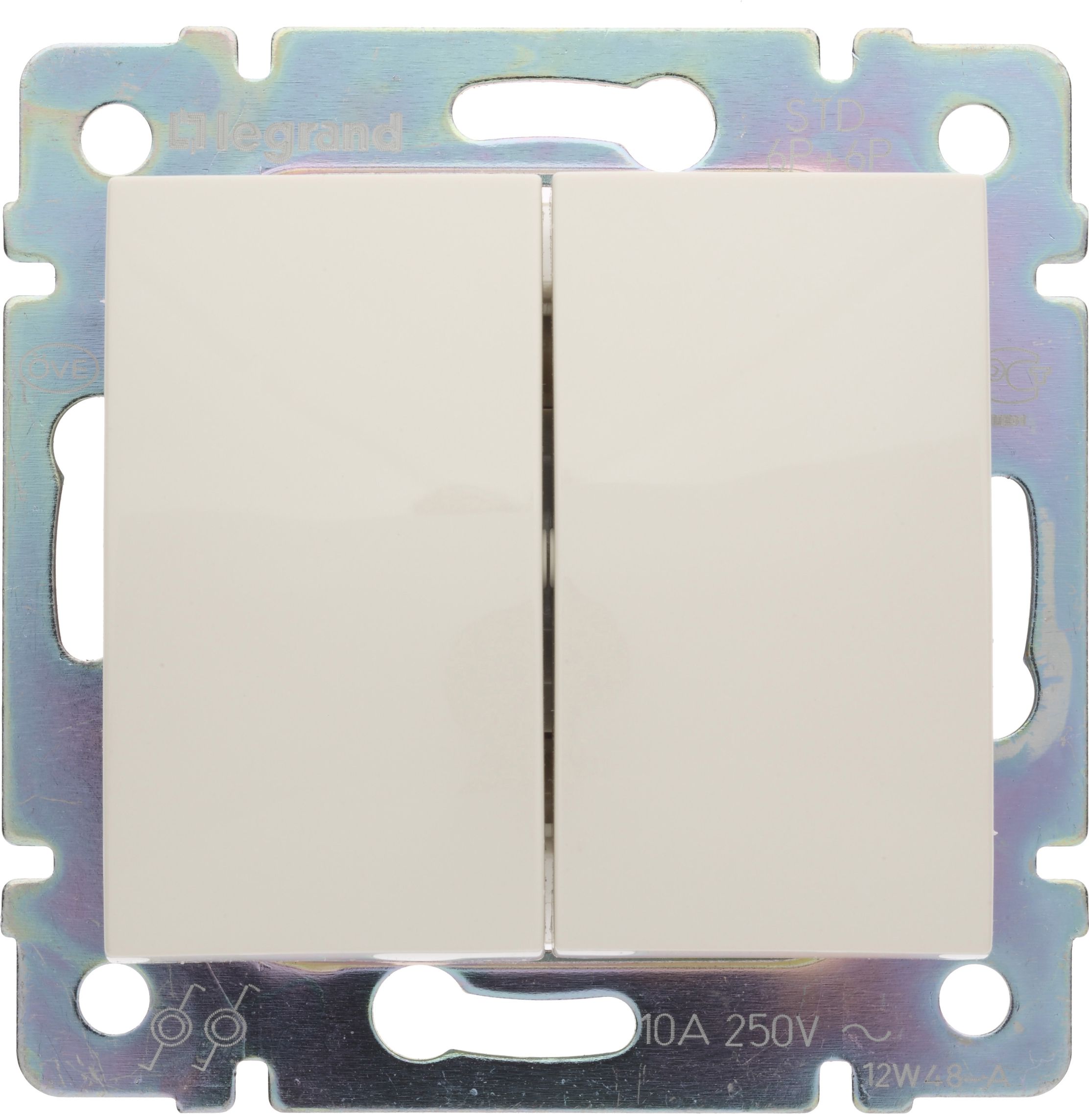 Legrand Przycisk Valena przełączny podwójny krem (774118)