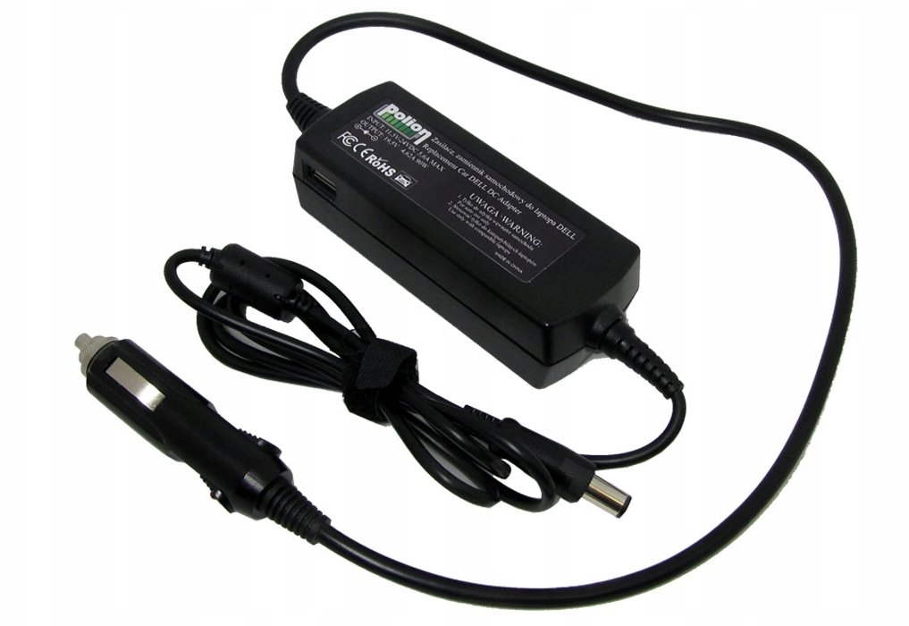 Zasilacz samochodowy do laptopa DELL 90W 19,5V 4,62A wtyk 7,4x5,0mm + USB