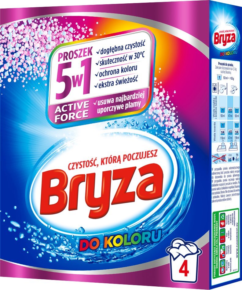 Bryza Bryza, Active Force 5w1 Proszek do prania koloru, 260g