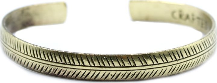Lovrin Mosiężna Tybetańska Bransoletka Wąskie Liście