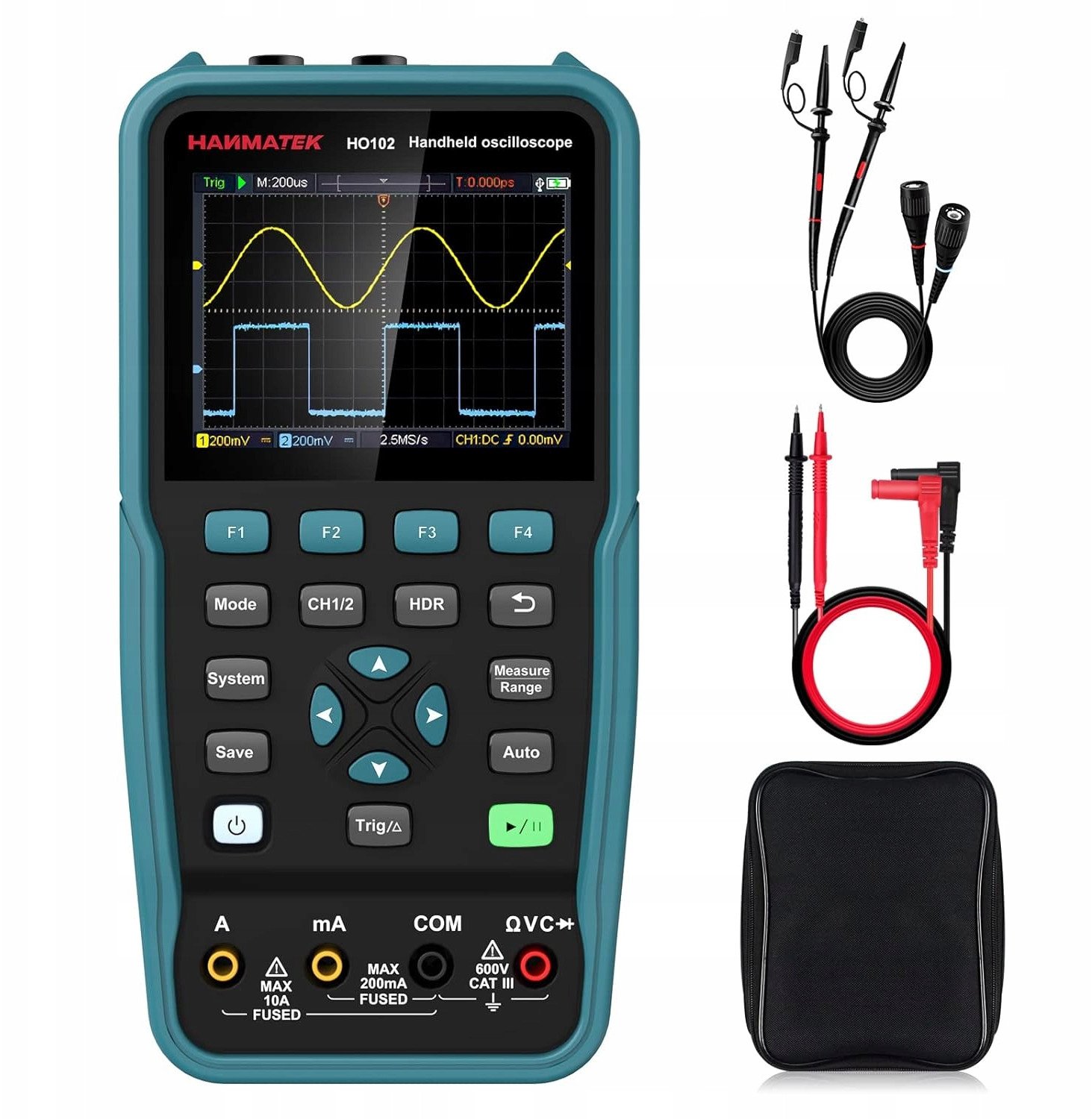 HANMATEK oscyloskop cyfrowy, ręczny oscyloskop cyfrowy HO102 i multimetr