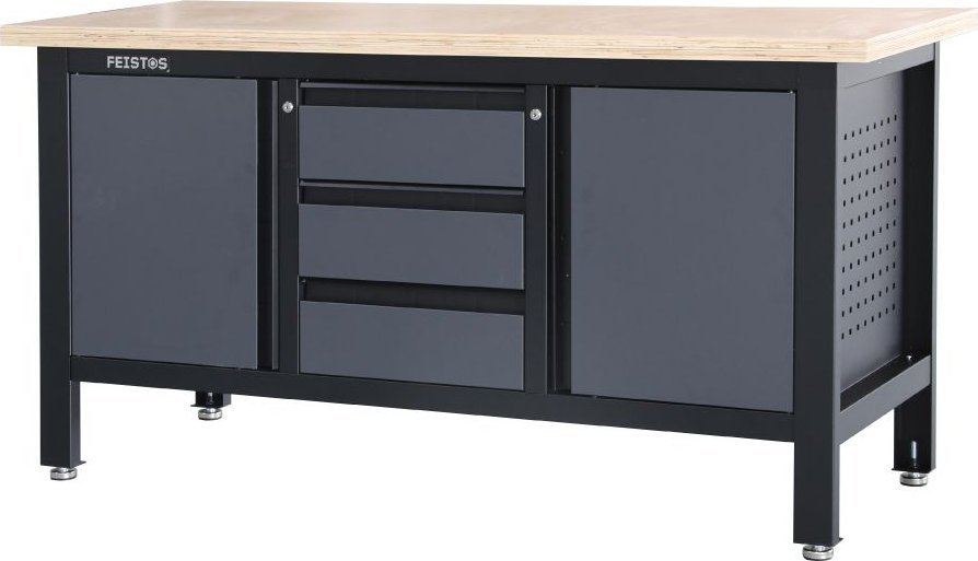 Bahco Feistos Wyposażenie warsztatu Workbench Heros 2 łącznie z perforowaną ścianą Antracyt/Czarny 169x60x87cm