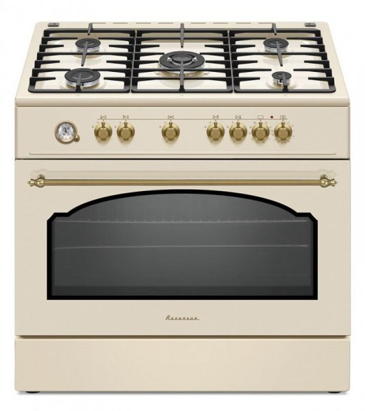 Kuchenka Ravanson Kuchnia gazowo-elektryczna Retro KWGE-90ARC (kremowy)