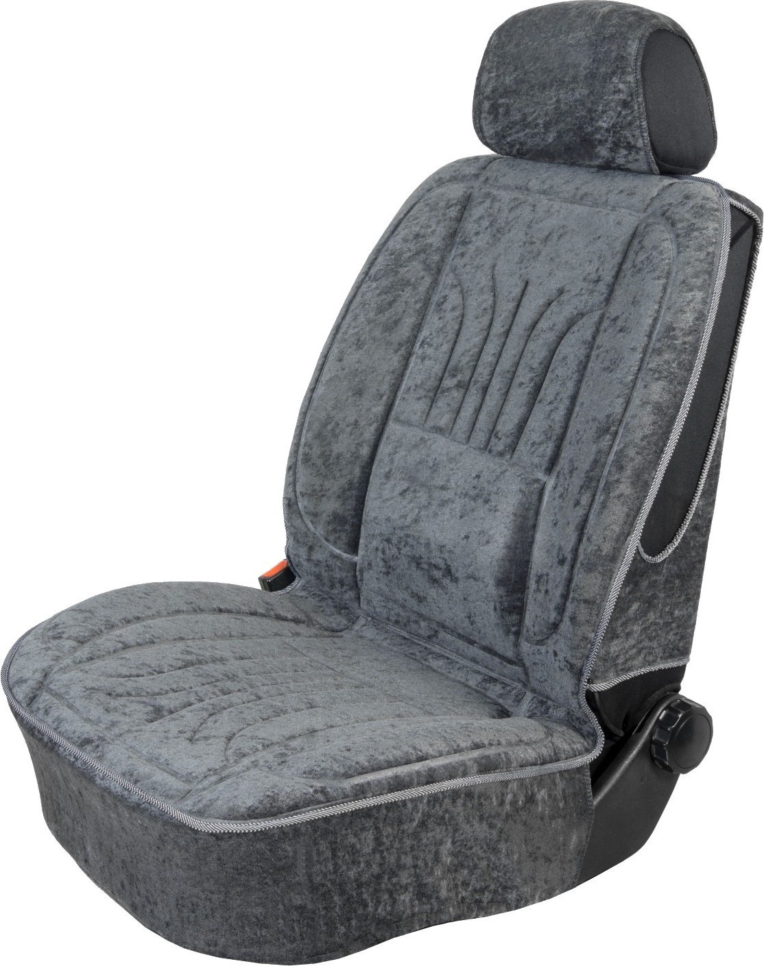 Mata pokrowiec uniwersalny ergonomiczny na fotel XL welur szary