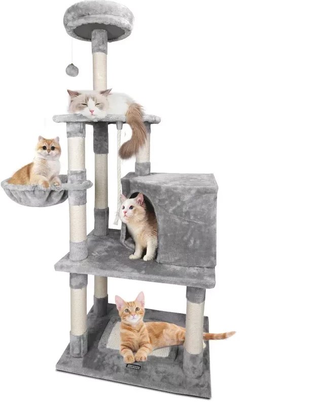 Wielofunkcyjny drapak dla kota 89x45x148cm z hamakiem i altanką