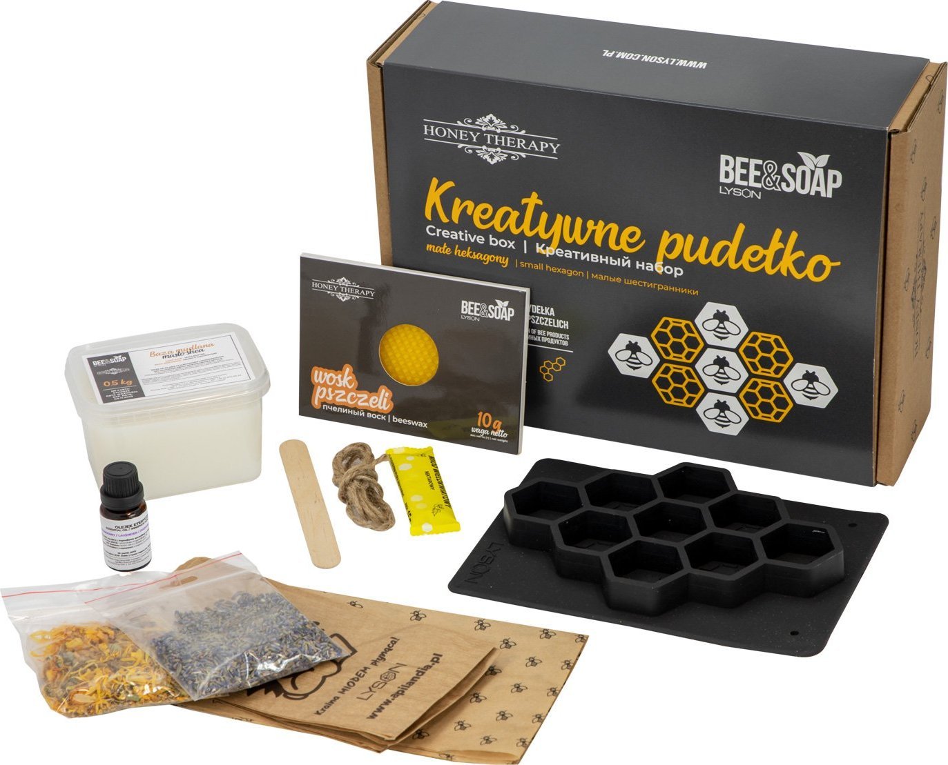 Honey Therapy Zestaw do robienia mydełek Bee&Soap kreatywne pudełko (FMZ04.) - FMZ04.