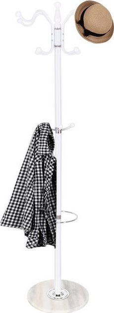 Springos Stojak na ubrania 174cm wieszak stojący, podłogowy marmur biały UNIWERSALNY