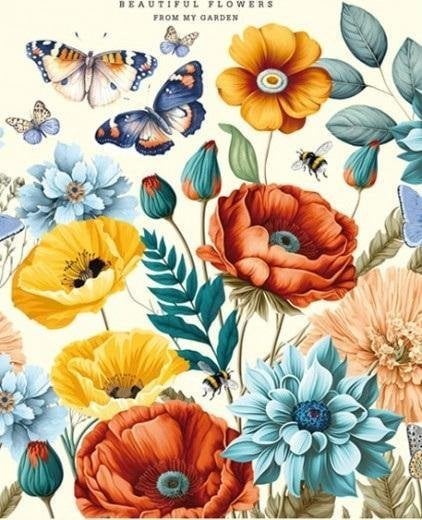 Notatnik 105x165/64K linia kwiaty i motyle FRESH