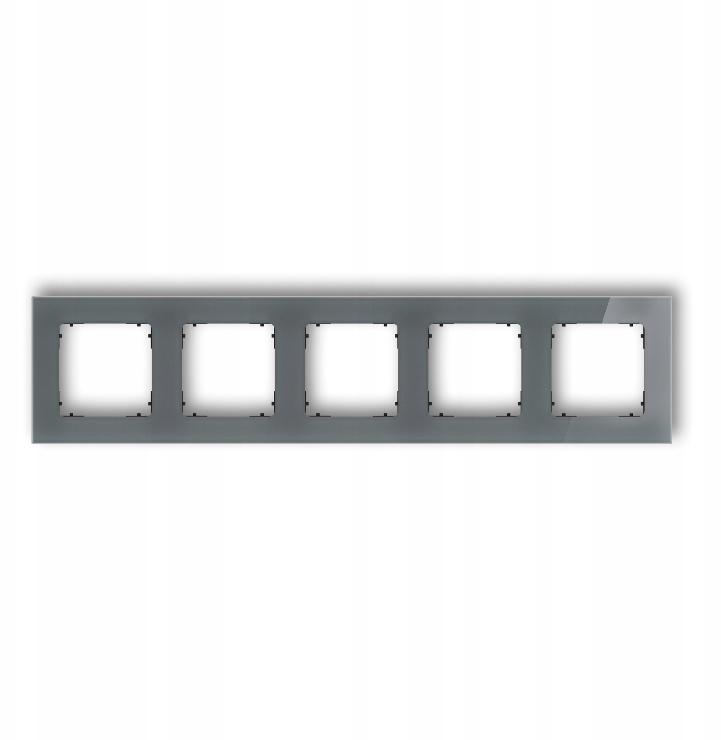 Karlik Ramka uniwersalna pięciokrotna kwadratowa - efekt szkła (ramka: grafitowa spód: czarny) 28-12-IRSK-5