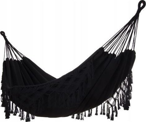 kontrast Duży hamak ogrodowy boho MIDAS 150x200 czarny