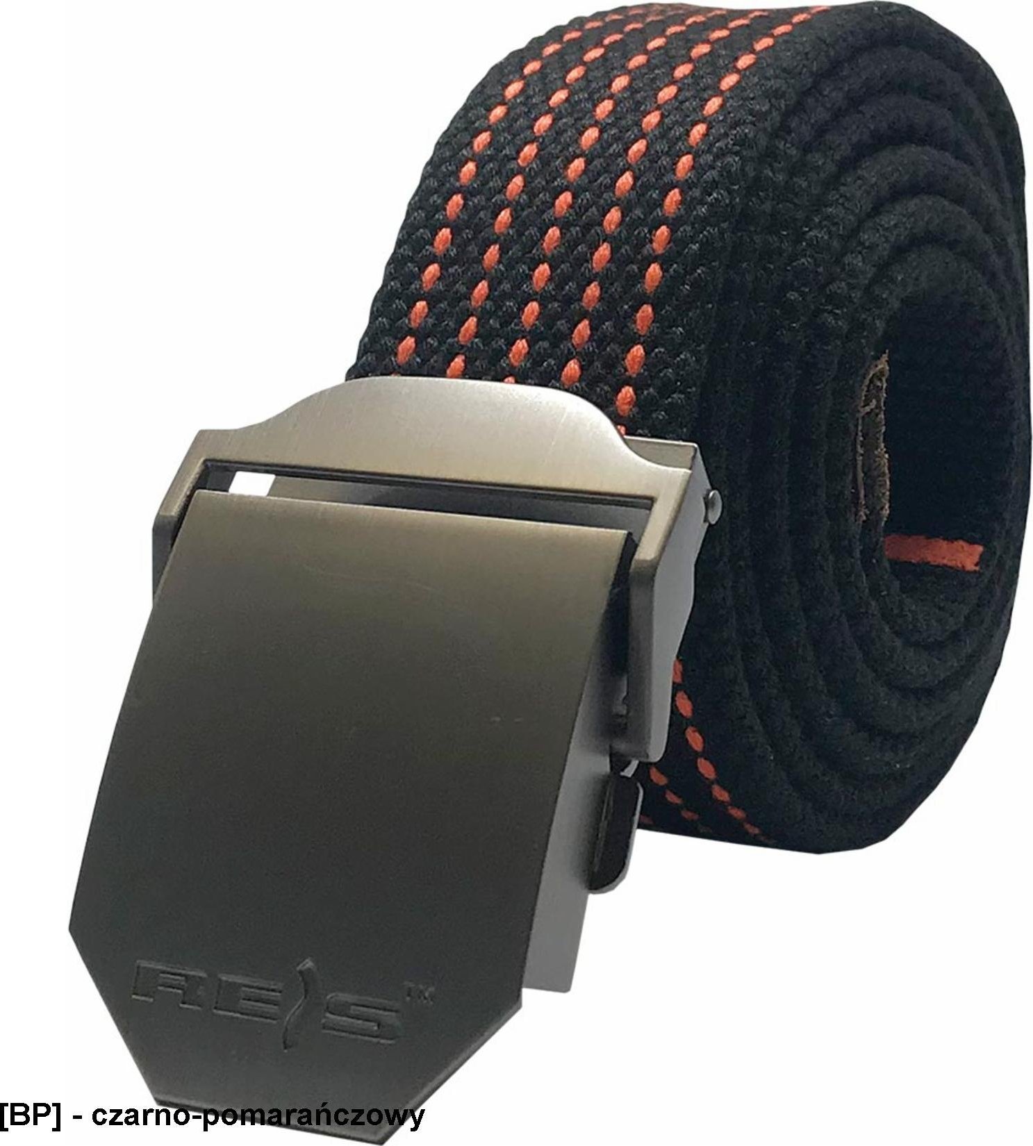 R.E.I.S. BELT-STRIP - pasek do spodni z materiału Canvas - czarno-pomarańczowy - 3,8 x 130cm.