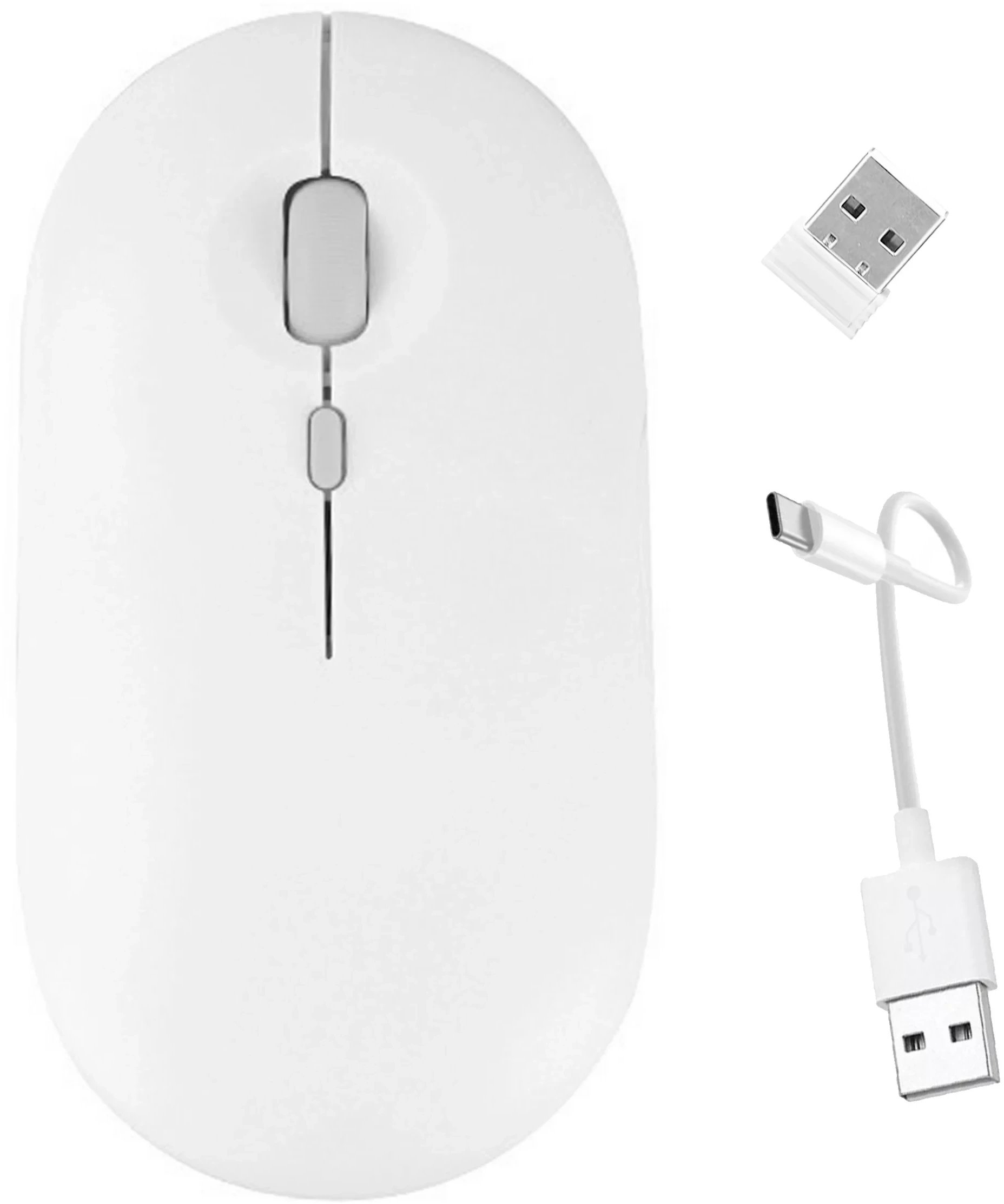 Myszka bezprzewodowa Alogy mysz ergonomiczna mała do laptopa PC bluetooth 2.4GHz cicha biała